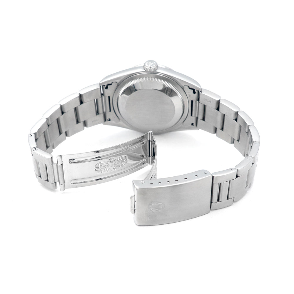 Rolex 36mm Datejust Stainless Steel Watch Black Dial 16200