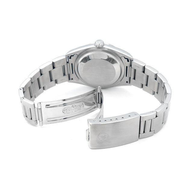 Rolex 36mm Datejust Stainless Steel Watch Black Dial 16200