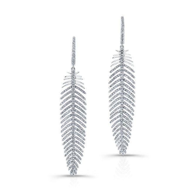 18K ROSE GOLD FEATHER STYLE EARRINGS