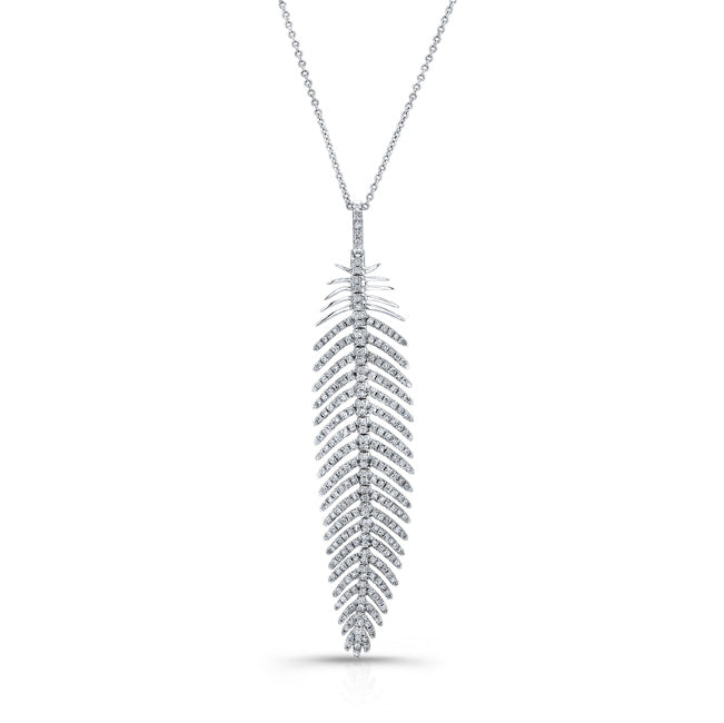 18K ROSE GOLD FEATHER STYLE NECKLACE