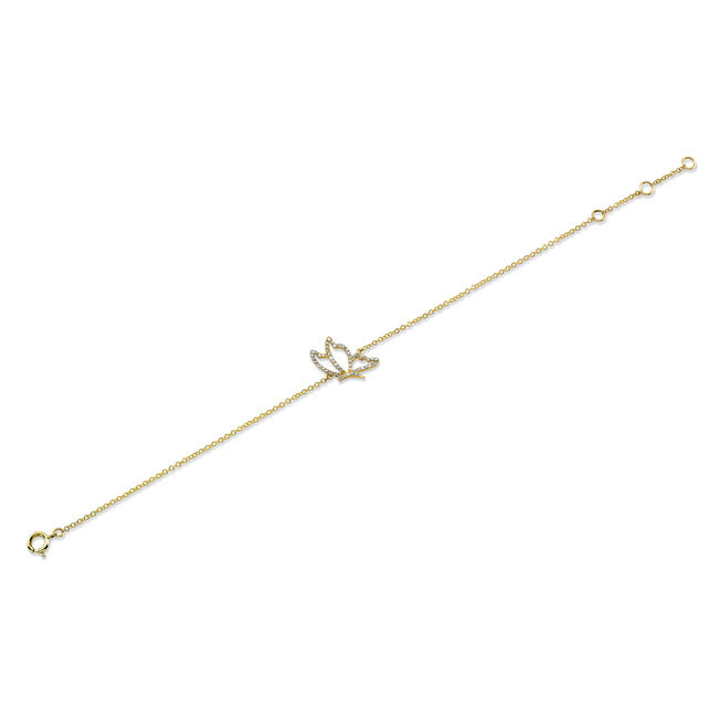 YELLOW GOLD STYLISH BUTTERFLY DIAMOND BRACELET