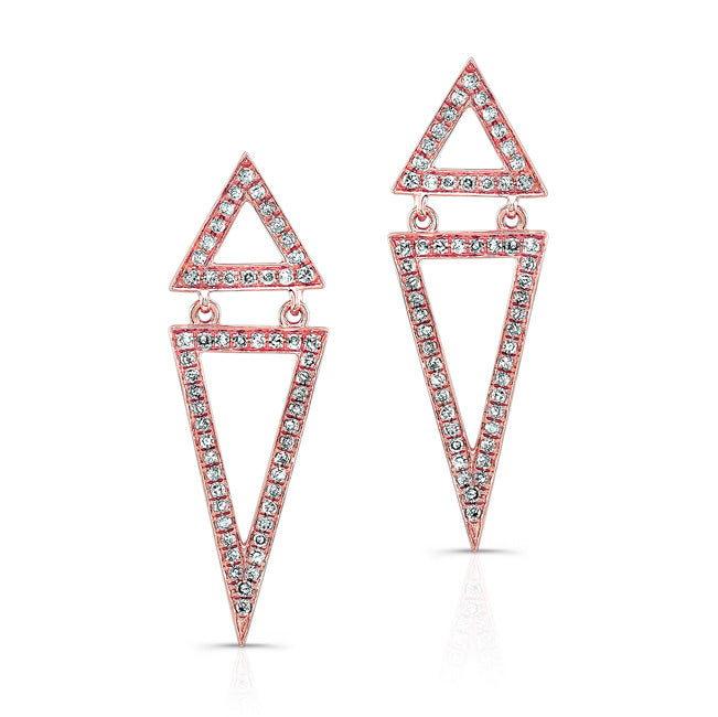 ROSE GOLD TRENDY VOUGE DIAMOND EARRINGS