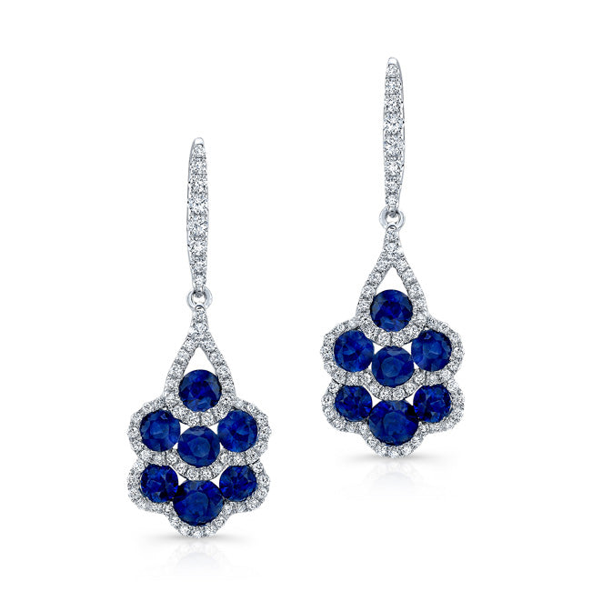 NATURAL COLOR WHITE GOLD CONTEMPORARY SAPPHIRE DIAMOND EARRINGS