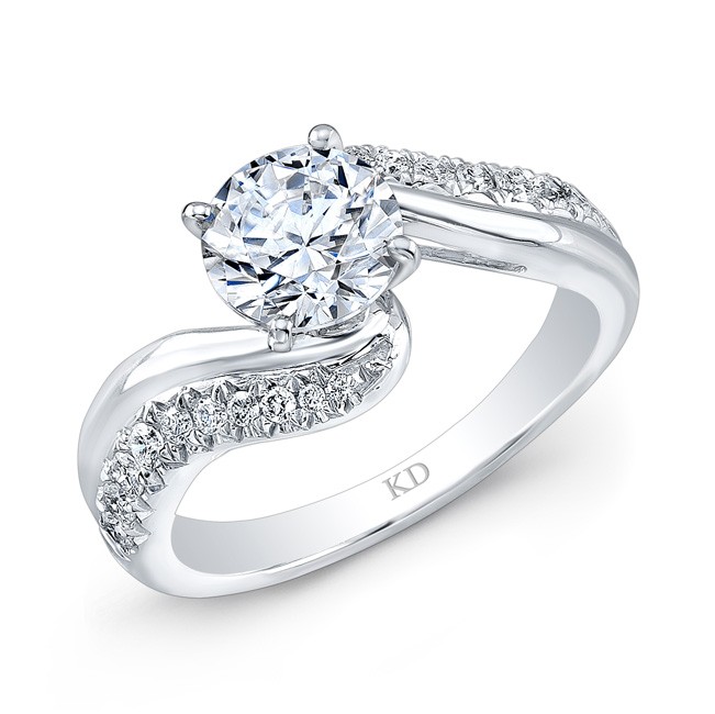 WHITE GOLD INSPIRED SWIRLED DIAMOND ENGAGEMENT RING